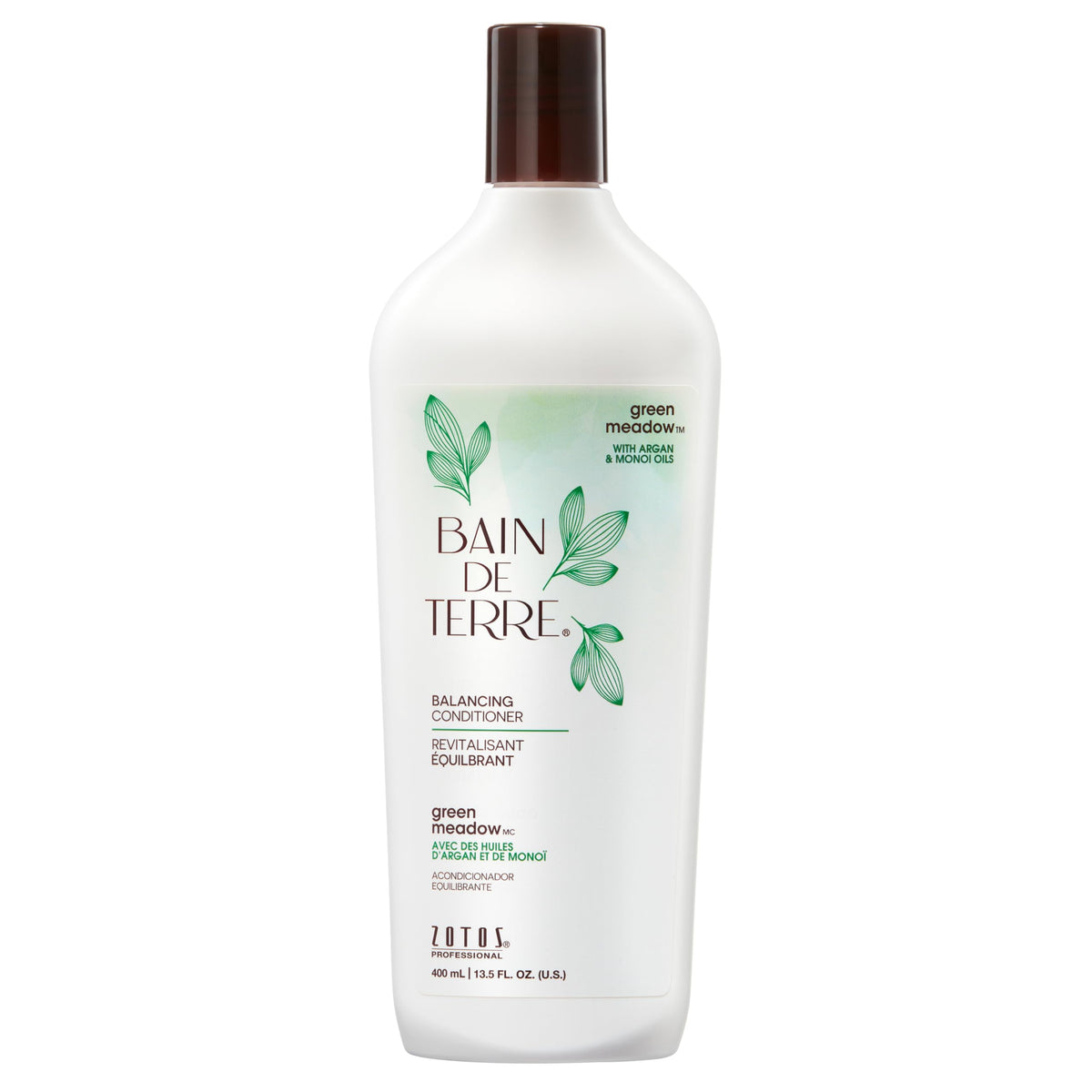 Bain de Terre front packaging showing bottle and calming green branding for shelf appeal