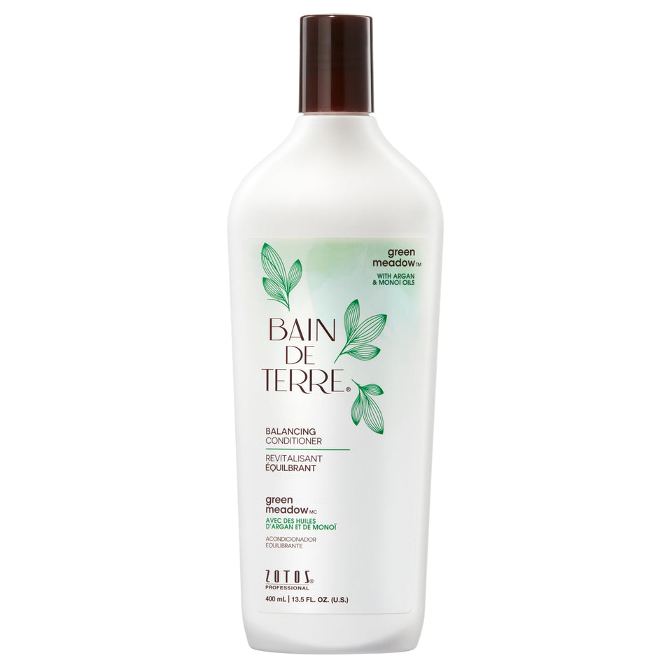 Bain de Terre front packaging showing bottle and calming green branding for shelf appeal