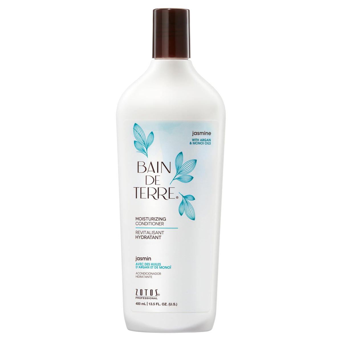 Bain de Terre front packaging showing bottle and jasmine scent benefit