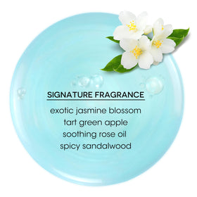 Bain de Terre bottle on shower shelf showing in-use convenience and daily ritual boost