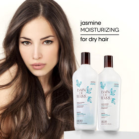 Bain de Terre argan and monoi oils with jasmine illustrating nourishing blend