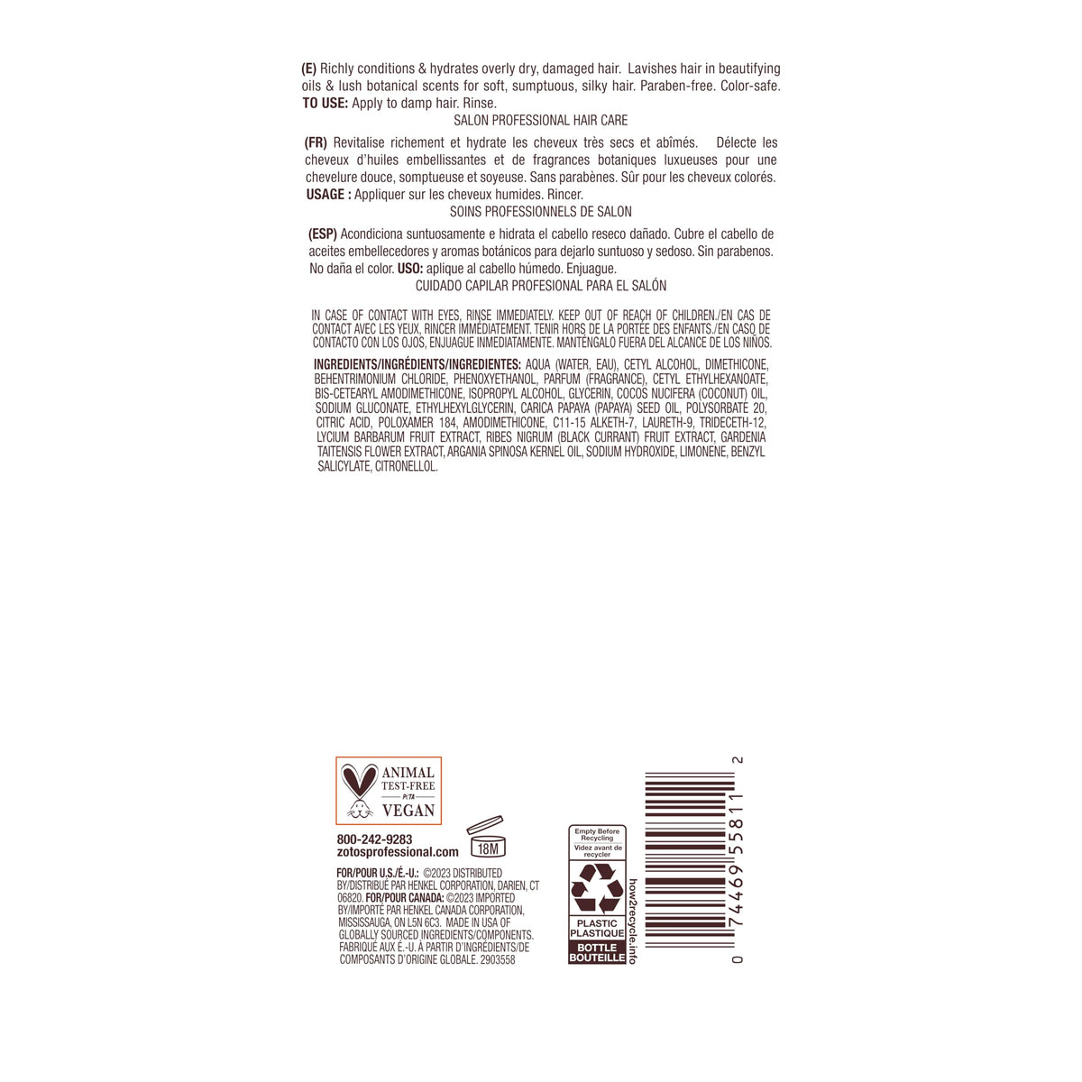 Bain de Terre open bottle pouring conditioner to show creamy consistency and control