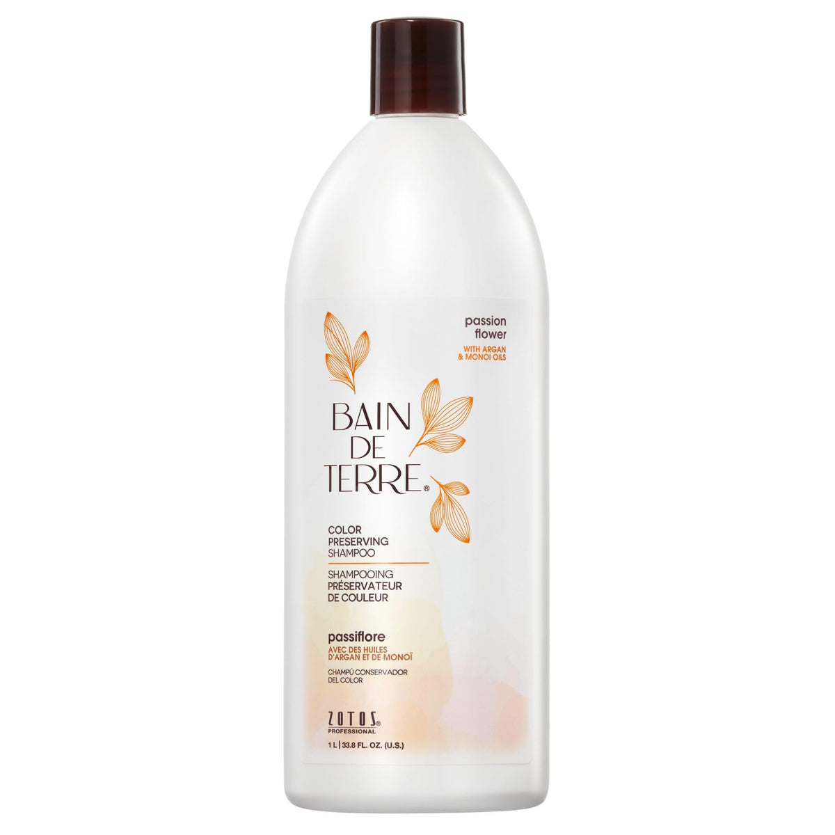 Bain de Terre bottle front showing label and color-preserving benefit