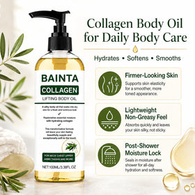 BAINTA pouring oil texture close-up that highlights fast-absorbing, silky feel