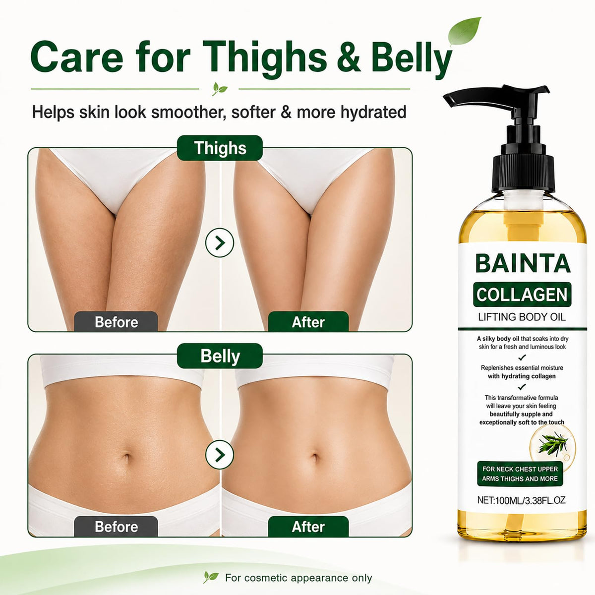 BAINTA silky finish on forearm demonstrating non-greasy, soft result