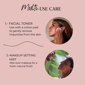 Baja Basics hair mist in use on curls for frizz control