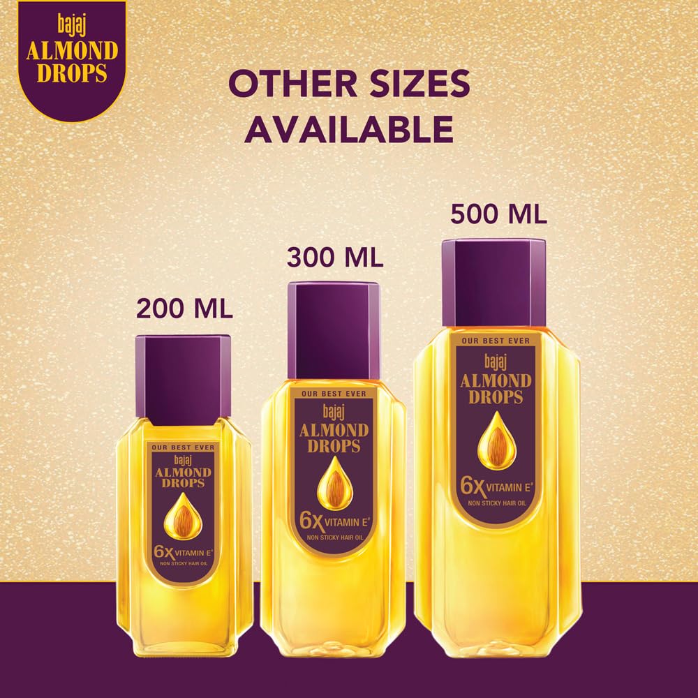 Bajaj Almond Drops lifestyle bathroom setup suggesting effortless daily haircare routine