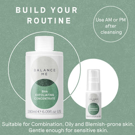 Balance Me bottle back label with ingredients and directions for informed use