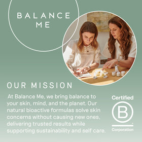 Balance Me 0.5 fl oz bottle held in hand for size and portability benefit