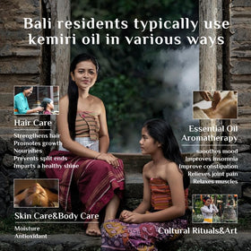 Bali Aga oil warmed in palms before application benefit: demonstrates simple use method