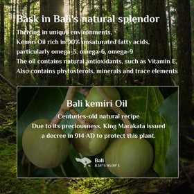 Bali Aga label close-up showing ingredients and vitamins benefit: confirms natural formulation