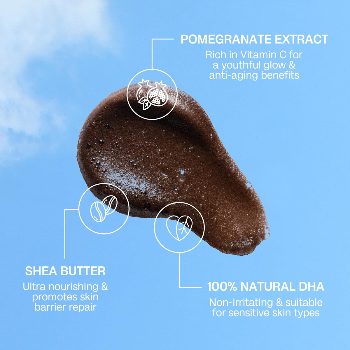BALI BODY mitt blending mousse on forearm for streak-free application benefit