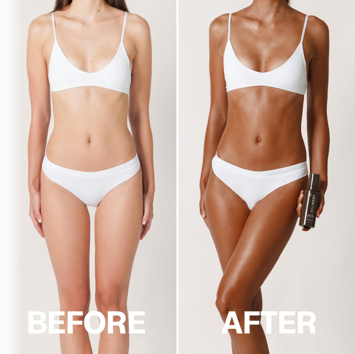 BALI BODY applying serum with mitt for streak-free, easy blending