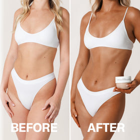 Bali Body applied with mitt demonstrating even, streak-free tanning benefit