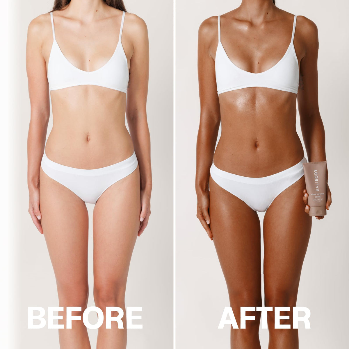 BALI BODY applying cream with mitt to demonstrate easy, streak-free blending
