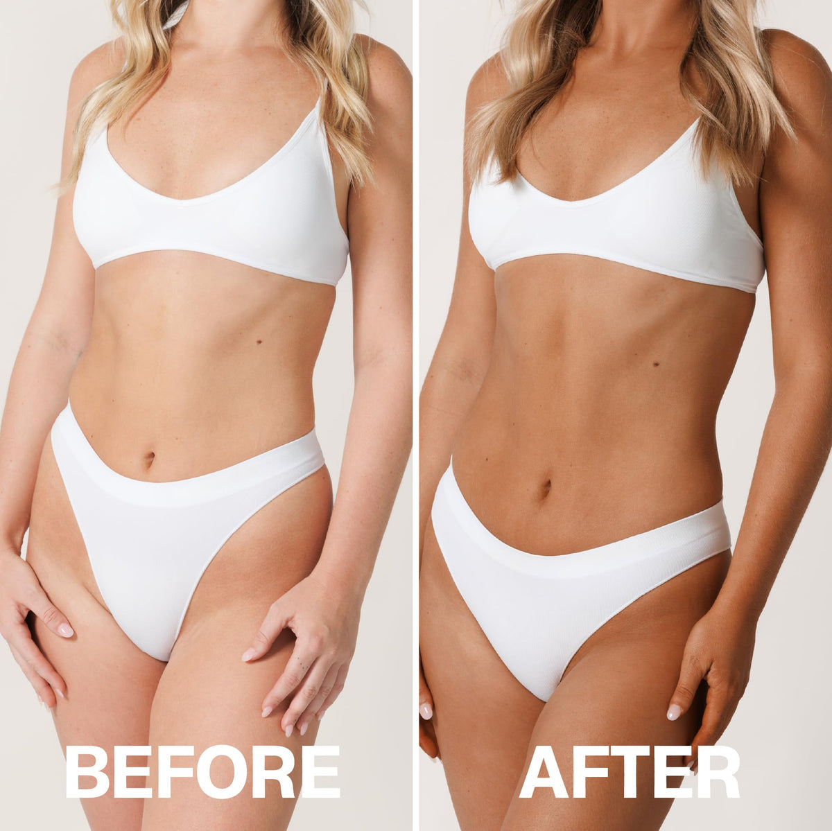 BALI BODY applying mousse on arm to show low-mess, quick-dry benefit