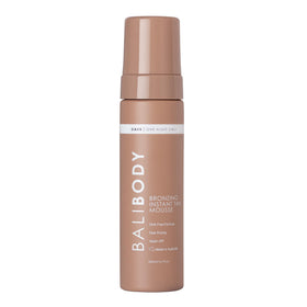 BALI BODY front packaging of instant tan mousse showing bottle and branding benefit quick bronze