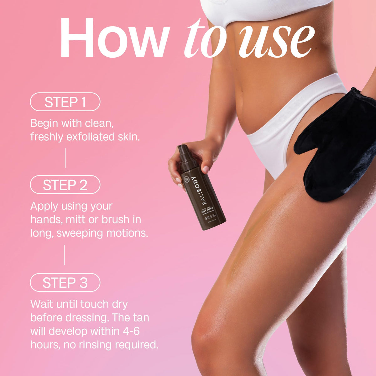 BALI BODY in a beach bag lifestyle scene suggesting natural, sunless glow
