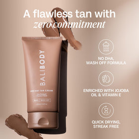 BALI BODY 150ml beside a coin for size comparison and travel convenience