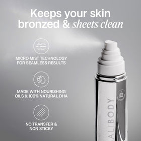 Bali Body size comparison next to hand to show 200 ml travel-friendly capacity