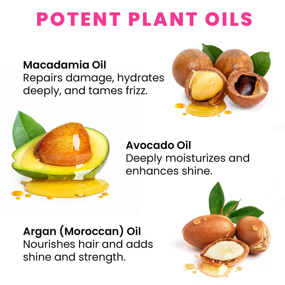 Bali Secret serum texture on palm displaying lightweight oil that smooths hair without heaviness