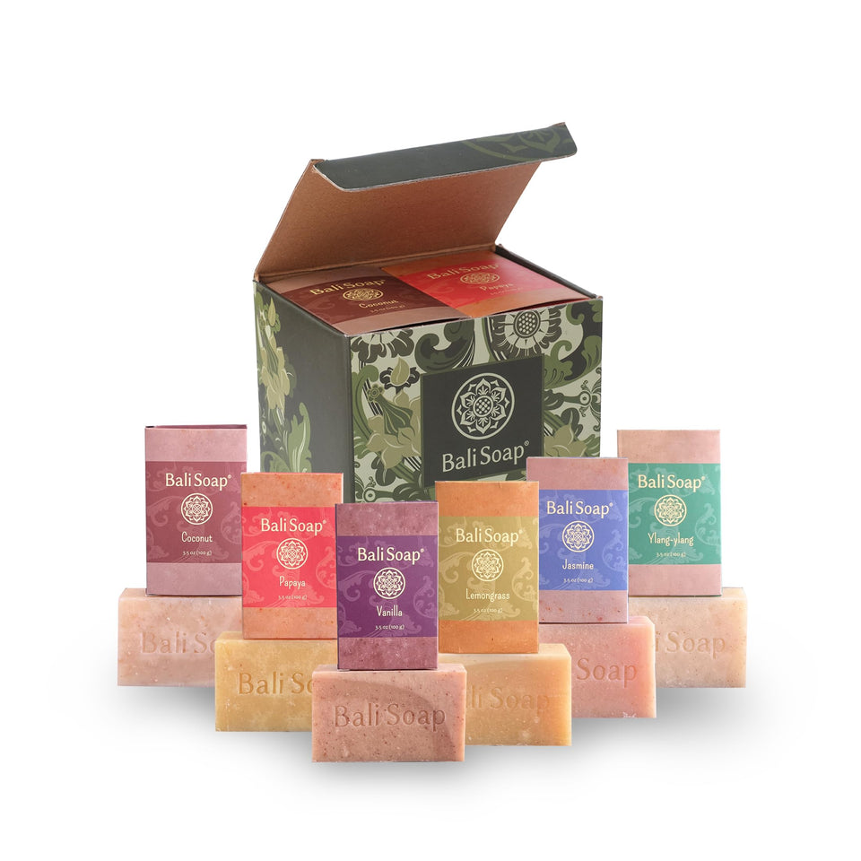 Bali Soap front packaging shown as gift-ready with natural appeal and clear labeling