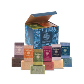 Bali Soap front packaging showing six-bars gift set and eco design benefits