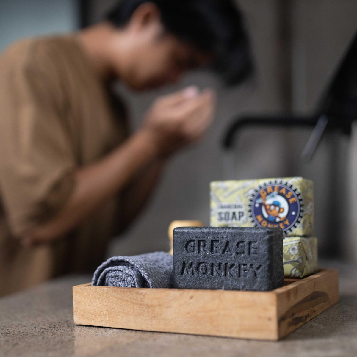 Bali Soap label detail showing sandalwood and peppermint scent benefit