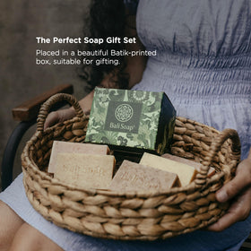 Bali Soap lemongrass bar in shower use demonstrating energizing citrus scent