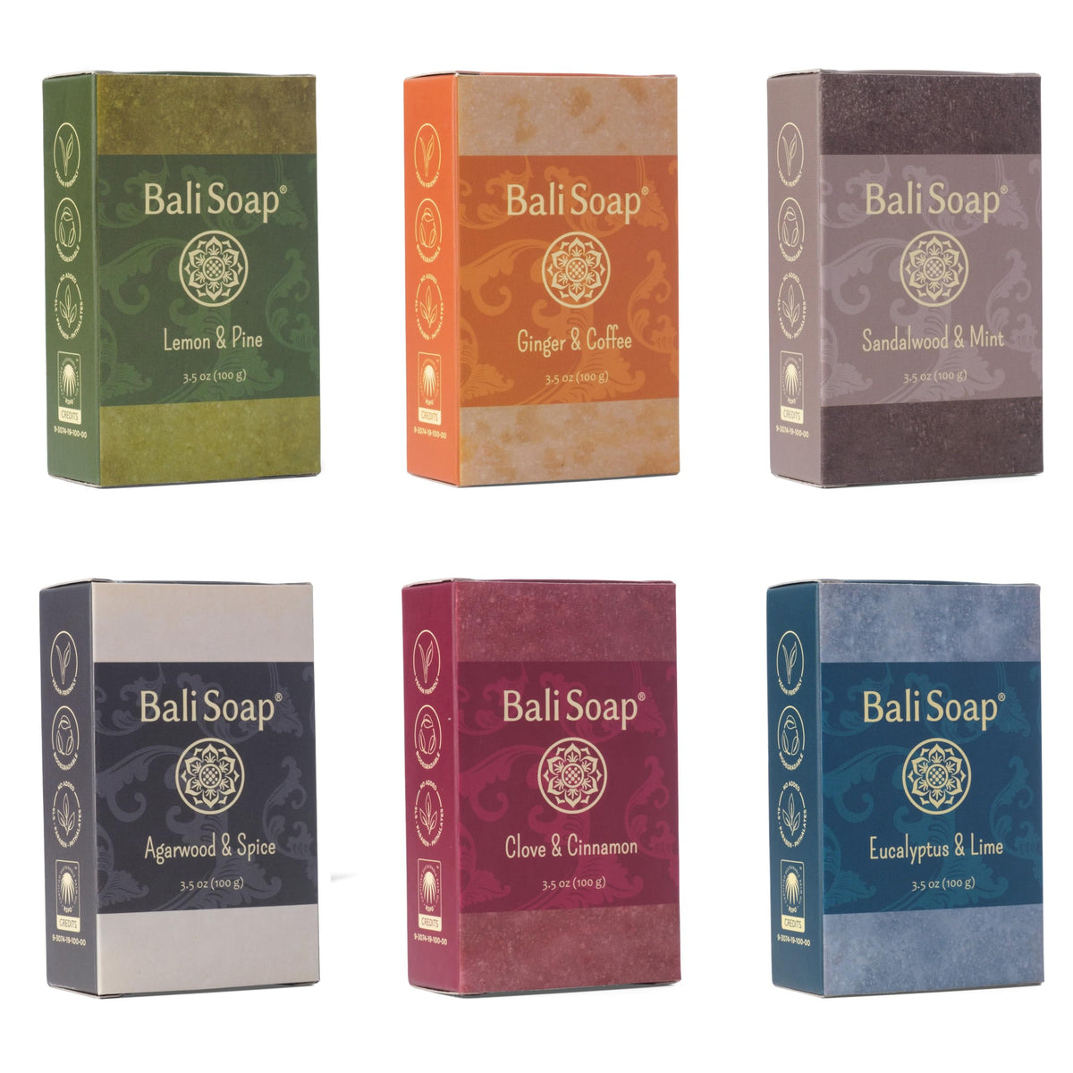 Bali Soap sandalwood bar label showing scent identity and natural ingredient benefit