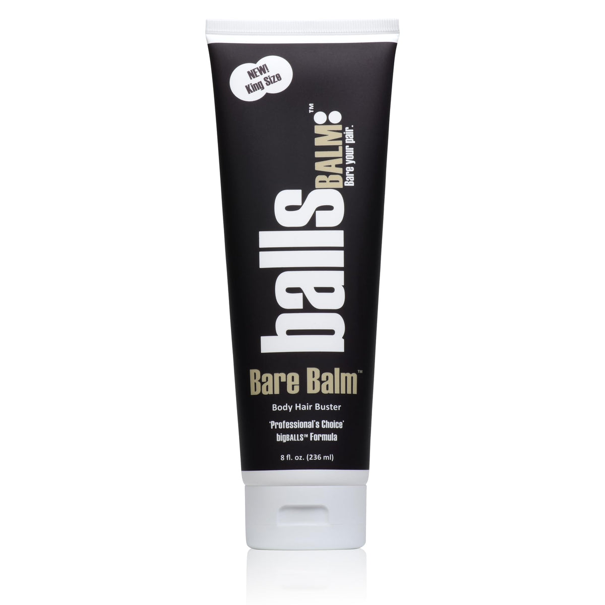 ballsBALM front tube view showing product branding and easy dispense