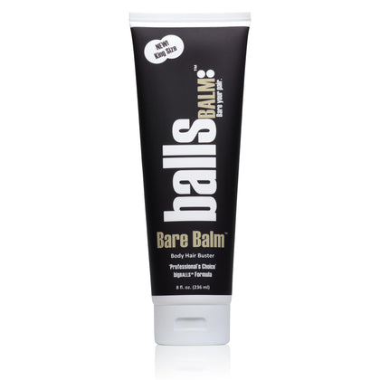 ballsBALM front tube view showing product branding and easy dispense
