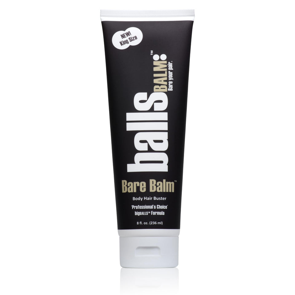 ballsBALM front tube view showing product branding and easy dispense