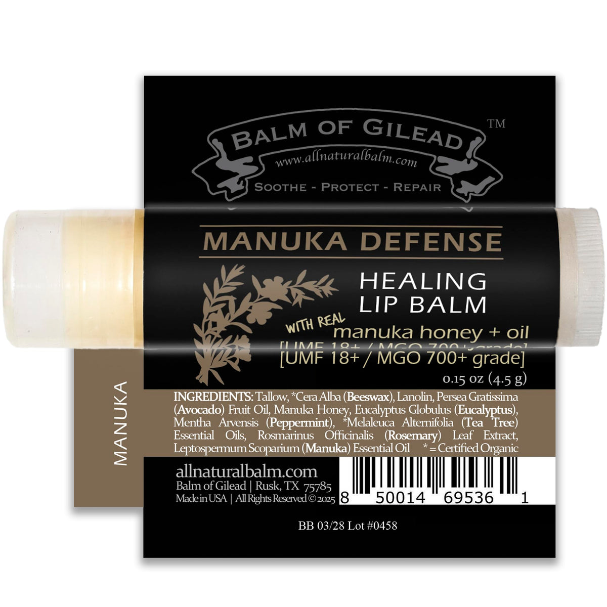 BALM OF GILEAD in a winter scene showing weather protection and soothing comfort