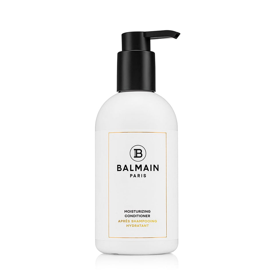 BALMAIN HAIR front packaging showing bottle and moisturizing benefit