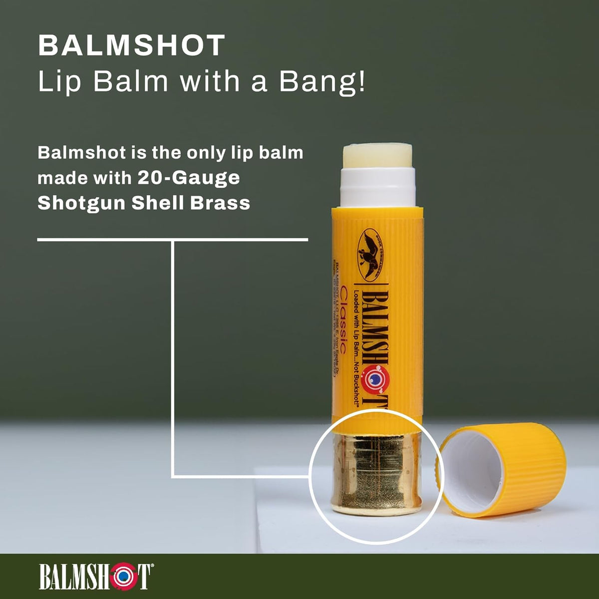 Balmshot tube in a jeans pocket showing compact, secure carry and tight-fitting cap for outdoor use
