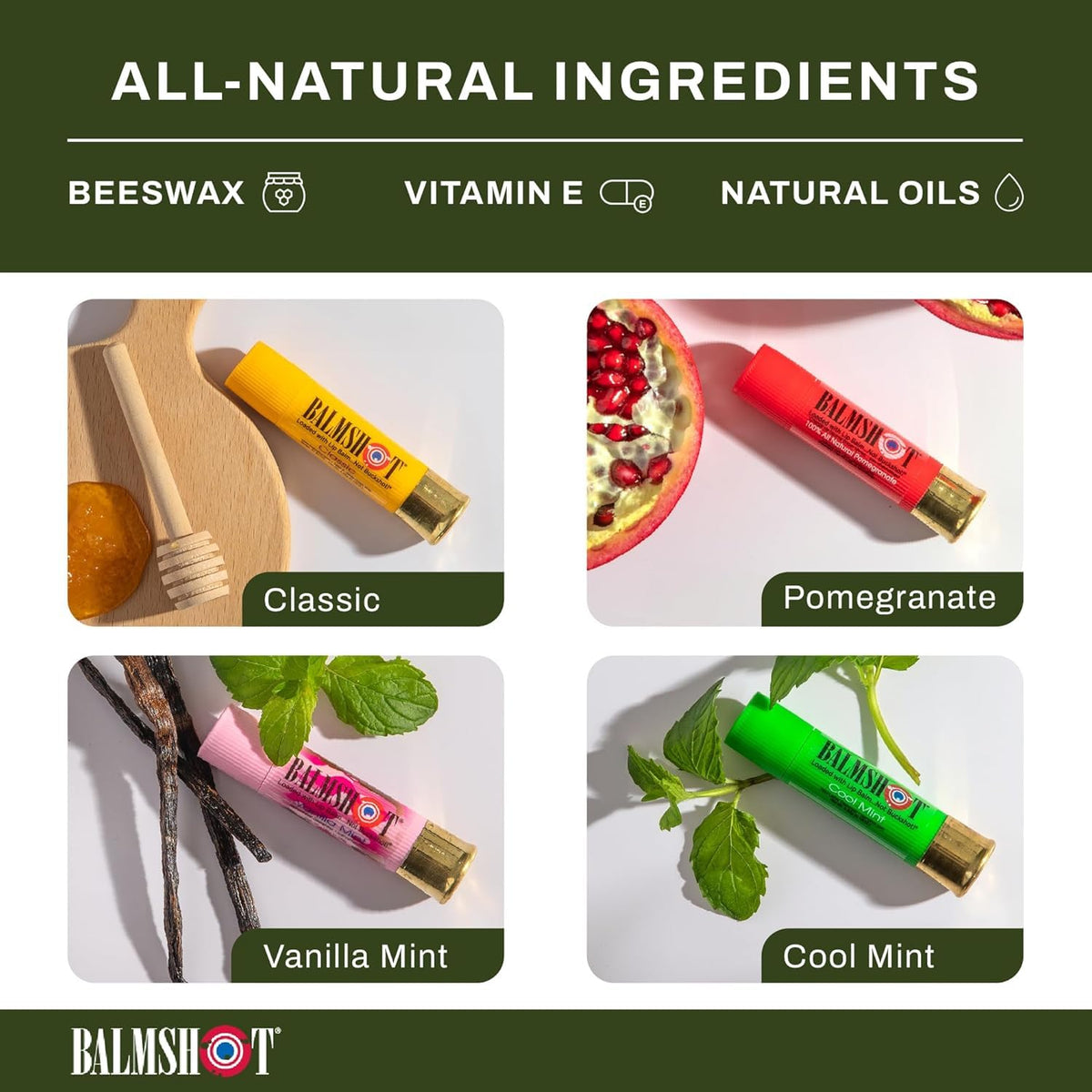 Balmshot open tube close-up with visible balm tip demonstrating smooth glide and heat resistance