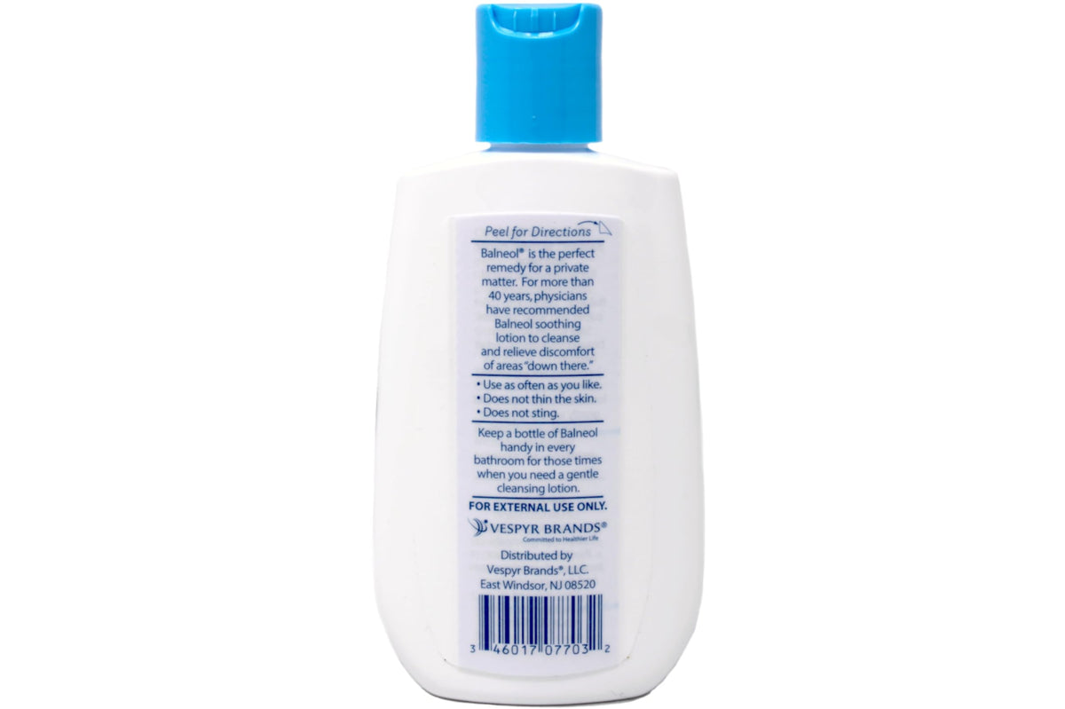 Balneol label closeup focusing on key ingredients for informed users