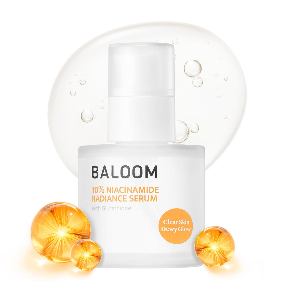 BALOOM front packaging showing bottle and brightening benefits