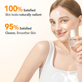 BALOOM ingredients label highlighting niacinamide, glutathione, beta-glucan