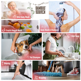 Bamboo and Birch bottle in hand demonstrating 32 oz scale and convenient handling