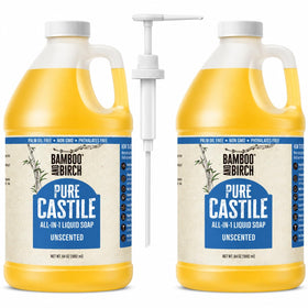 BAMBOO AND BIRCH gallon front label showing product and size benefits