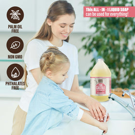 BAMBOO AND BIRCH bottle in shower demonstrating body use and refreshing grapefruit scent