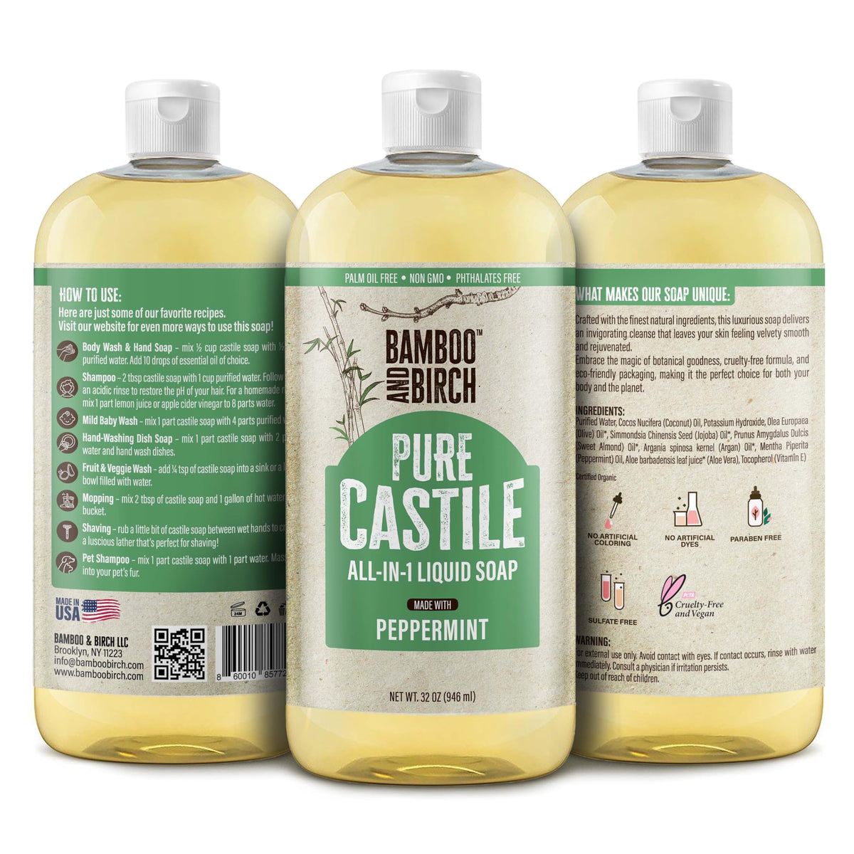 BAMBOO AND BIRCH pouring texture close-up highlighting smooth lather