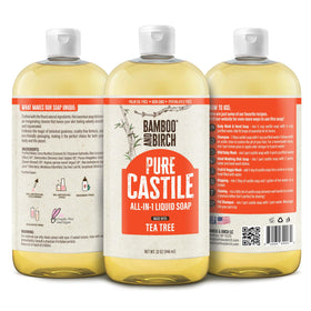 BAMBOO AND BIRCH pouring liquid soap with lather for versatile use