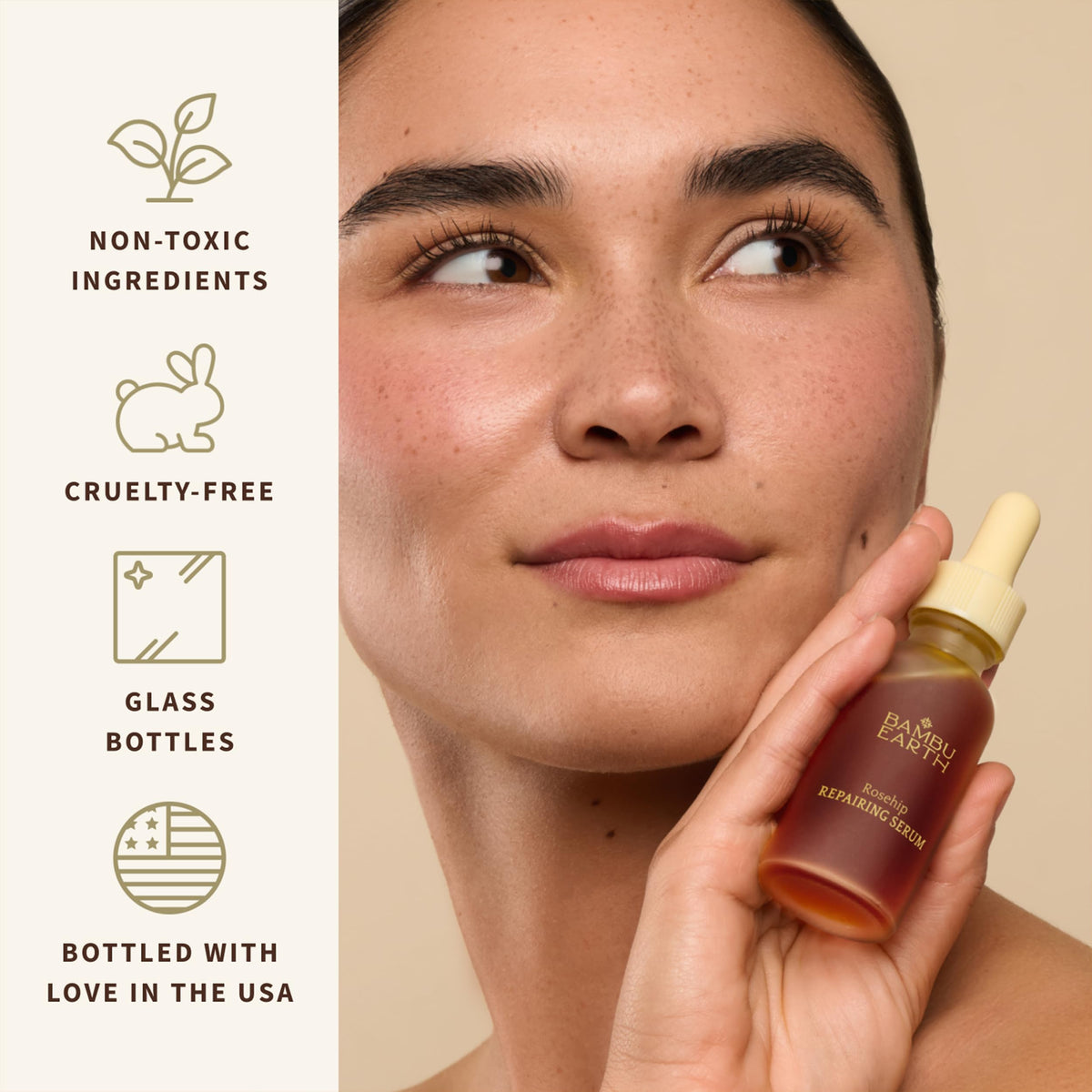 Bambu Earth application on hand demonstrating quick absorption and hydration benefit