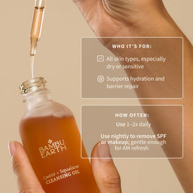 Bambu Earth bottle in hand to show 2 fl oz size and travel-friendly convenience