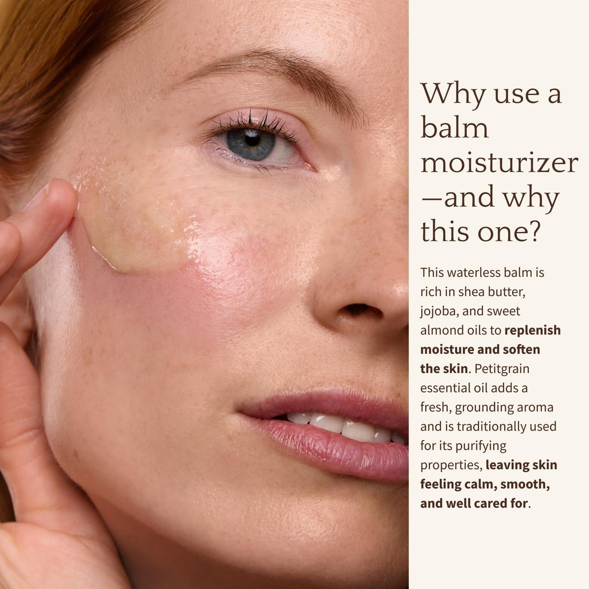 BAMBU EARTH close-up of the creamy shea texture highlighting smooth absorption