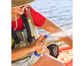 Banana Boat label close-up showing SPF 30 and UVA/UVB protection details