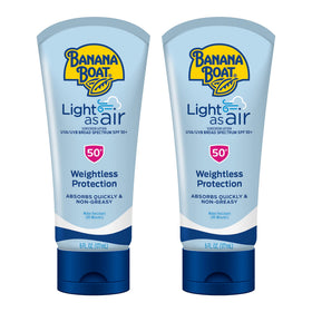 Banana Boat front packaging showing SPF 50 and lightweight benefit